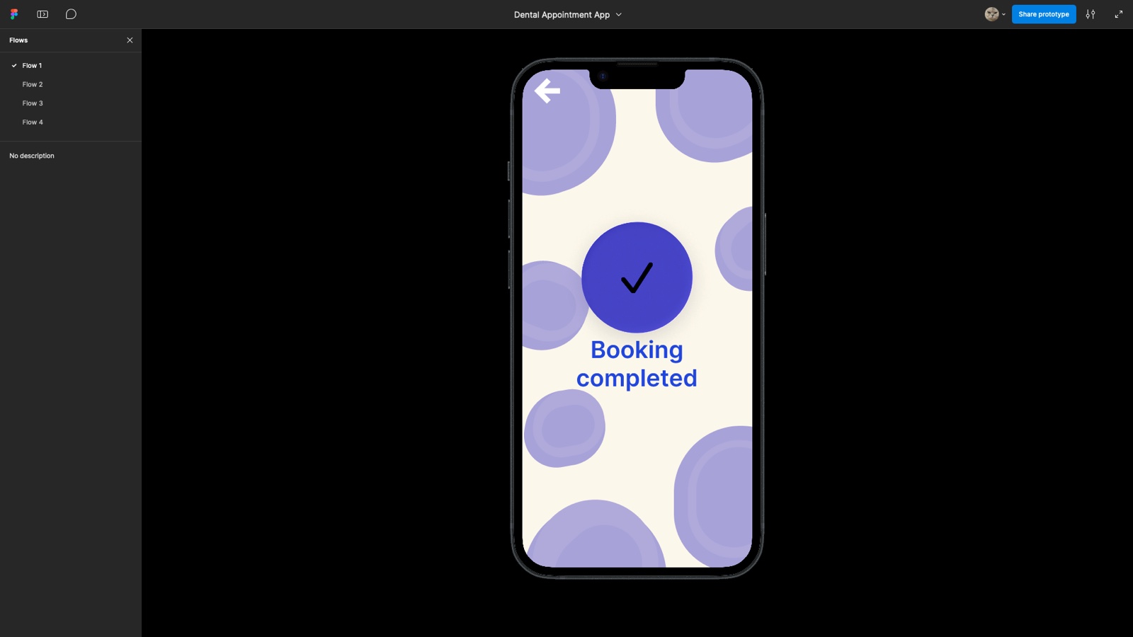 Dental appointment app additional interaction states